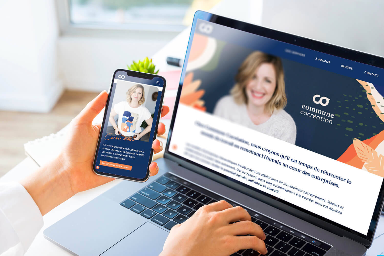 Commune Cocréation website multi devices laptop & mobile