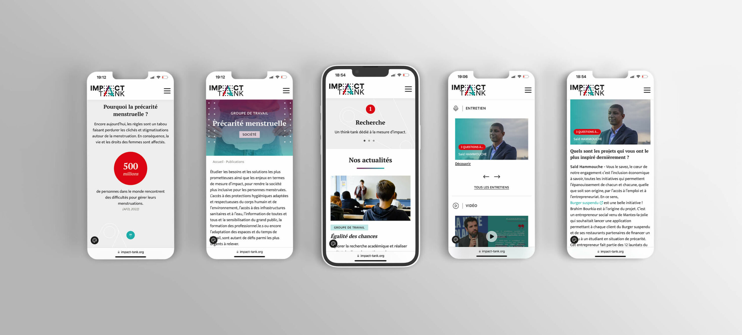 Site IMPACT TANK présentation sur mobile