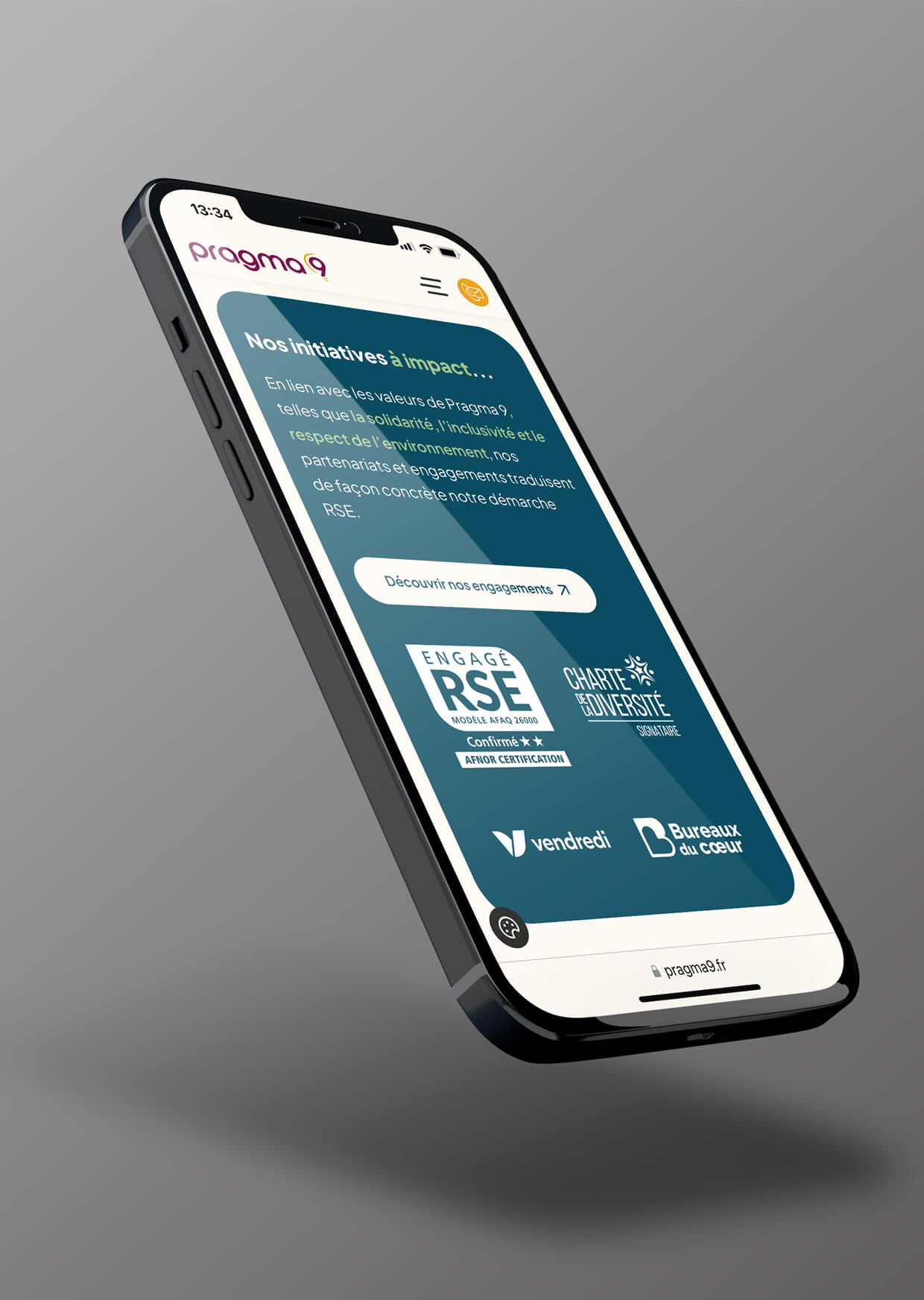 Pragma 9 - site web vue mobile